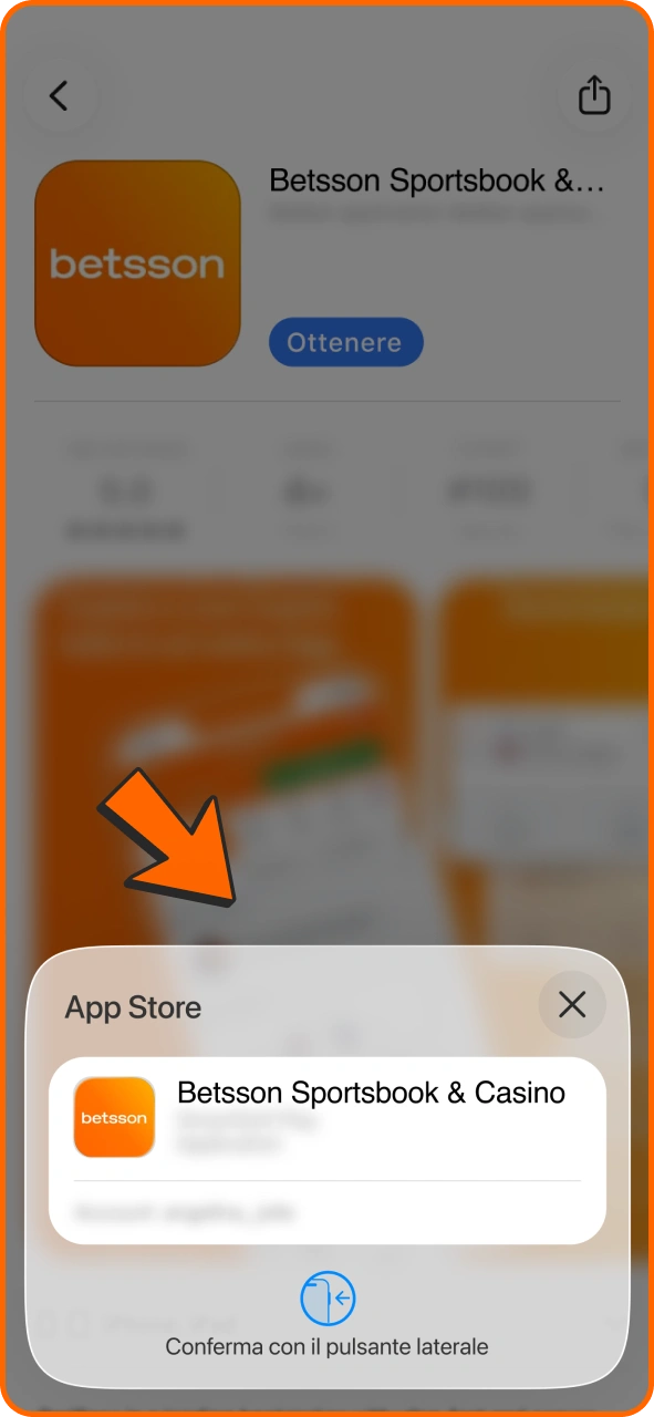 Scarica l'app Betsson per iOS.