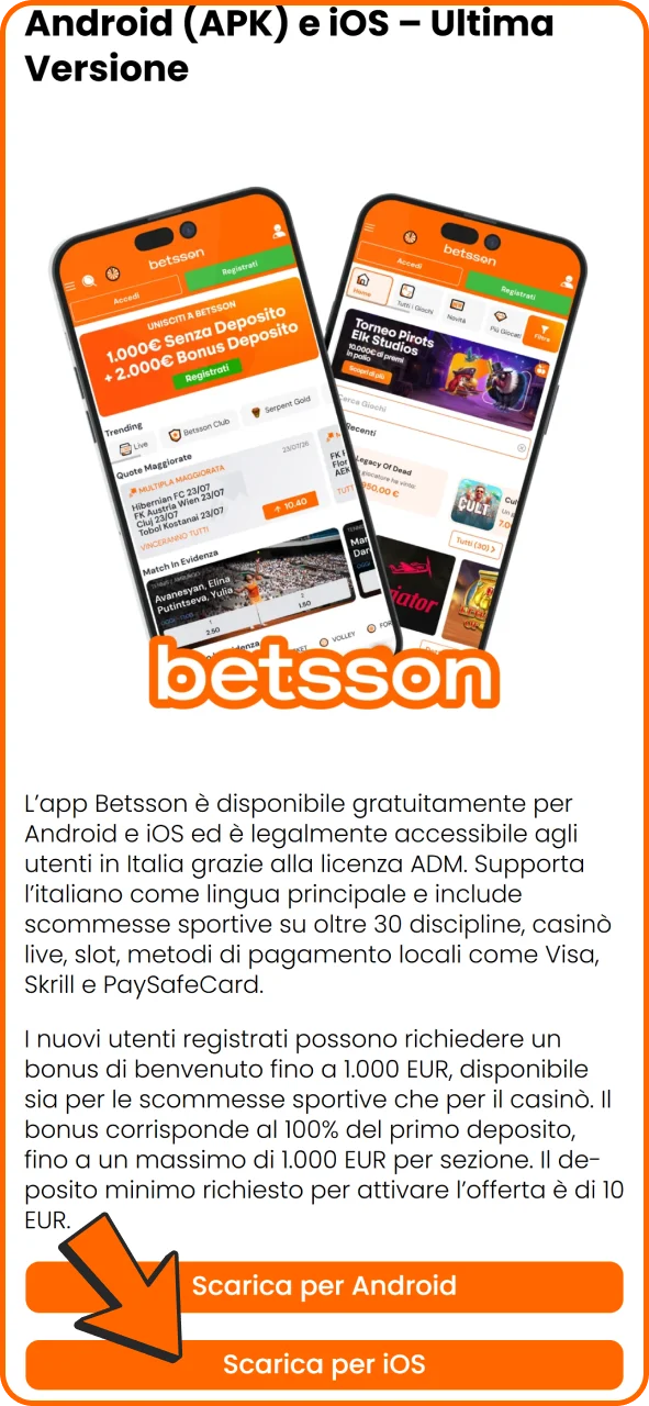 App Betsson iOS download