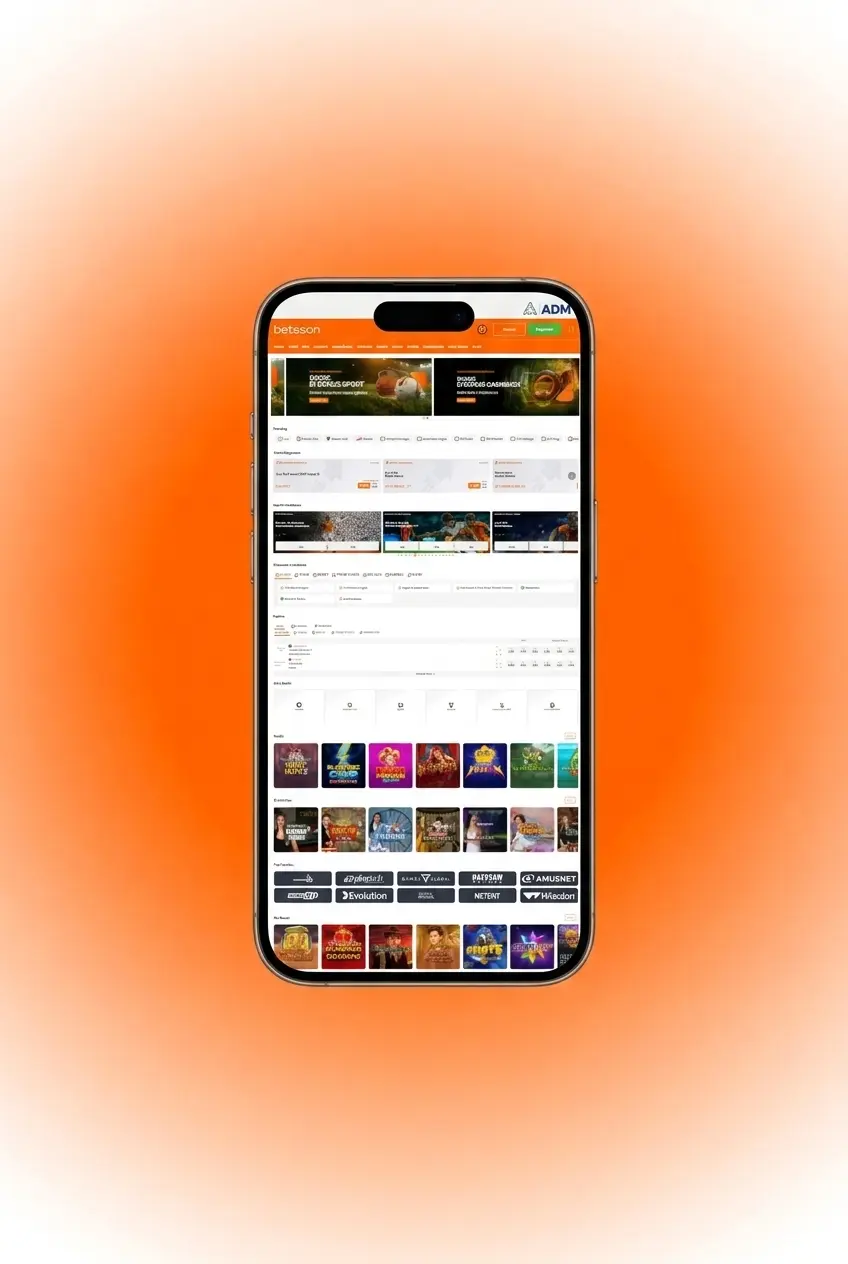Schermata di login Betsson con campi username e password per accedere al conto o registrarsi gratuitamente