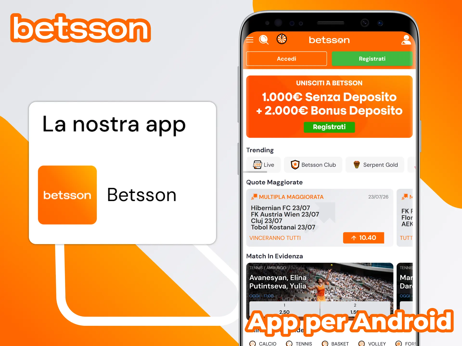 App Betsson per Android - download e installazione APK