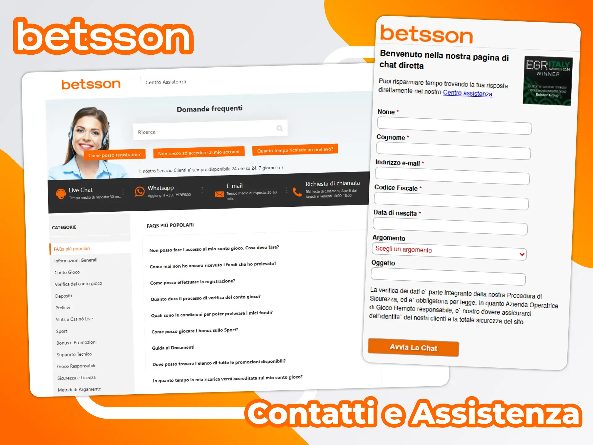 Contatti e Assistenza Clienti Betsson