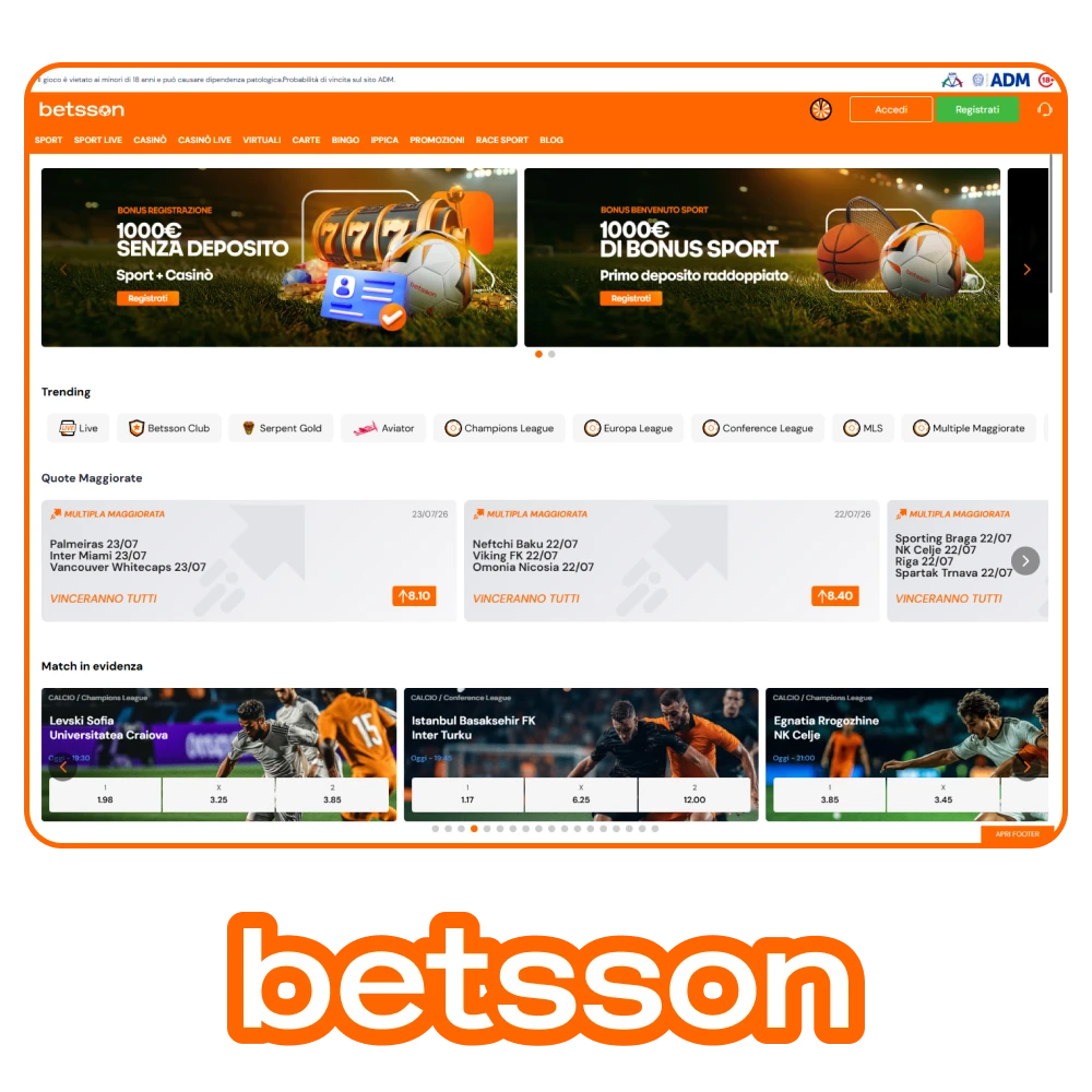 Betsson – Scommesse Sportive e Casino Online in Italia